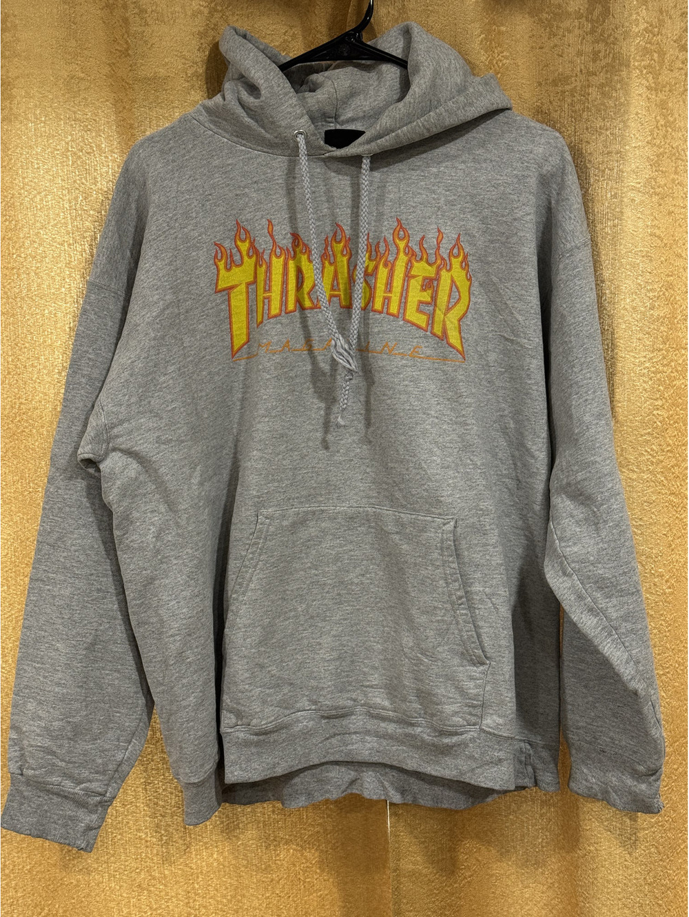 Thrasher gray logo hoodie